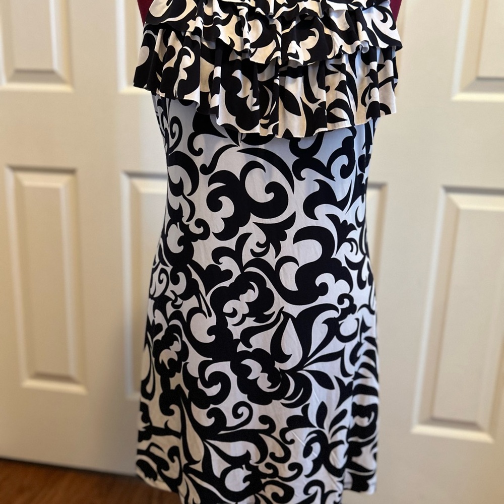 Enfocus Studio Black and White Strapless Dress